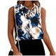 thumbnail image 1 of TaTaai Printed Lapel Top Sleek Texture Women's Fashion Button Front Sleeveless Short Sleeve Loose Summer Casual Office Blouse Gift, 1 of 6