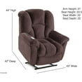 thumbnail image 2 of KINGCOMFORT King of Comfort Quincy Power Lift Recliner, 350 Lbs Weight Capacity, 72" Extended Length, 5'7" to 6'2" Suggested User Height Free Curbside Delivery, 2 of 5
