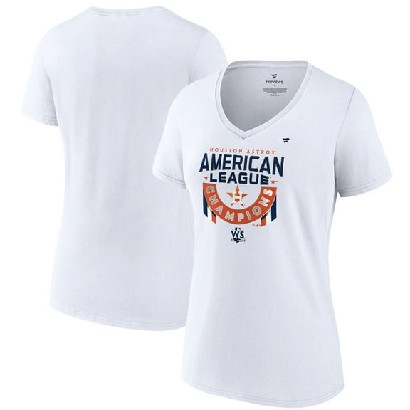 Women's Fanatics White Houston Astros 2022 American League Champions Locker Room Plus Size V-Neck T-Shirt