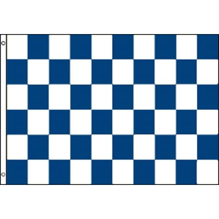 Sign Flag And Banner - Blue and White Checkered Flag Advertising Banner Store Sign Party Pennant 2x3