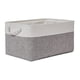thumbnail image 1 of Kearding Cesta de almacenamiento plegable hecha de algodón y lino, solución de ahorro de espacio de gran capacidad, resistente y duradera Almacenamiento y organización del hogar gris+blanco, 1 of 6
