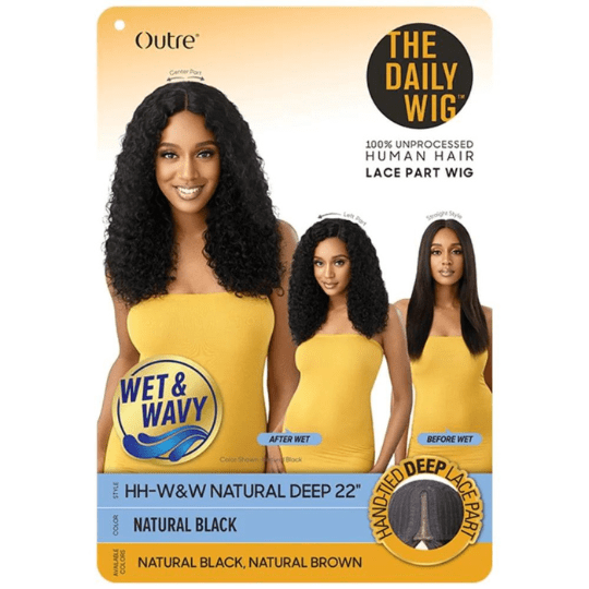 Outre The Daily Wig Wet & Wavy 100% Human Hair Wig - Natural Deep 22"