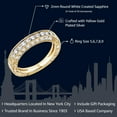 thumbnail image 3 of Gem Stone King 18K Yellow Gold Plated Sterling Silver White Created Sapphire Wedding Band Ring for Women (1.00 Cttw, Size 9), 3 of 5