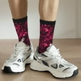 thumbnail image 6 of Rateoe Burgundy Tie Dye for Women Casual Calf Socks - Cute Crew Socks - Thin Soft Above Ankle Socks Size 5-11, 6 of 6