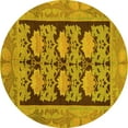 thumbnail image 1 of Ahgly Company Indoor Round Abstract Yellow Modern Area Rugs, 7' Round, 1 of 4
