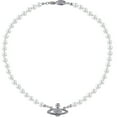 thumbnail image 2 of Collier de Perles Saturne Cristal Strass Collier Imitation Perle Collier Ras du Cou Perle Saturne, 2 of 5