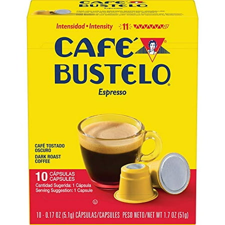 Café Bustelo Espresso Dark Roast Coffee, 40 Count Capsules for Espresso Machines, 11 Intensity Compatible with Nespresso Original Brewers