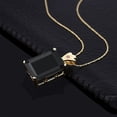 thumbnail image 3 of Gem Stone King 15.11 Ct Black Onyx Pink Lab Grown Diamond 18K Yellow Gold Plated Silver Pendant with Chain, 3 of 5