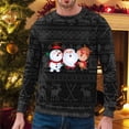 thumbnail image 1 of WILLBEST Mignonnes Fermetures Éclair Hommes Automne et Hiver Tendance Décontractée Chandail Imprimé de Noël Col Rond Chandail à Capuchon, 1 of 3