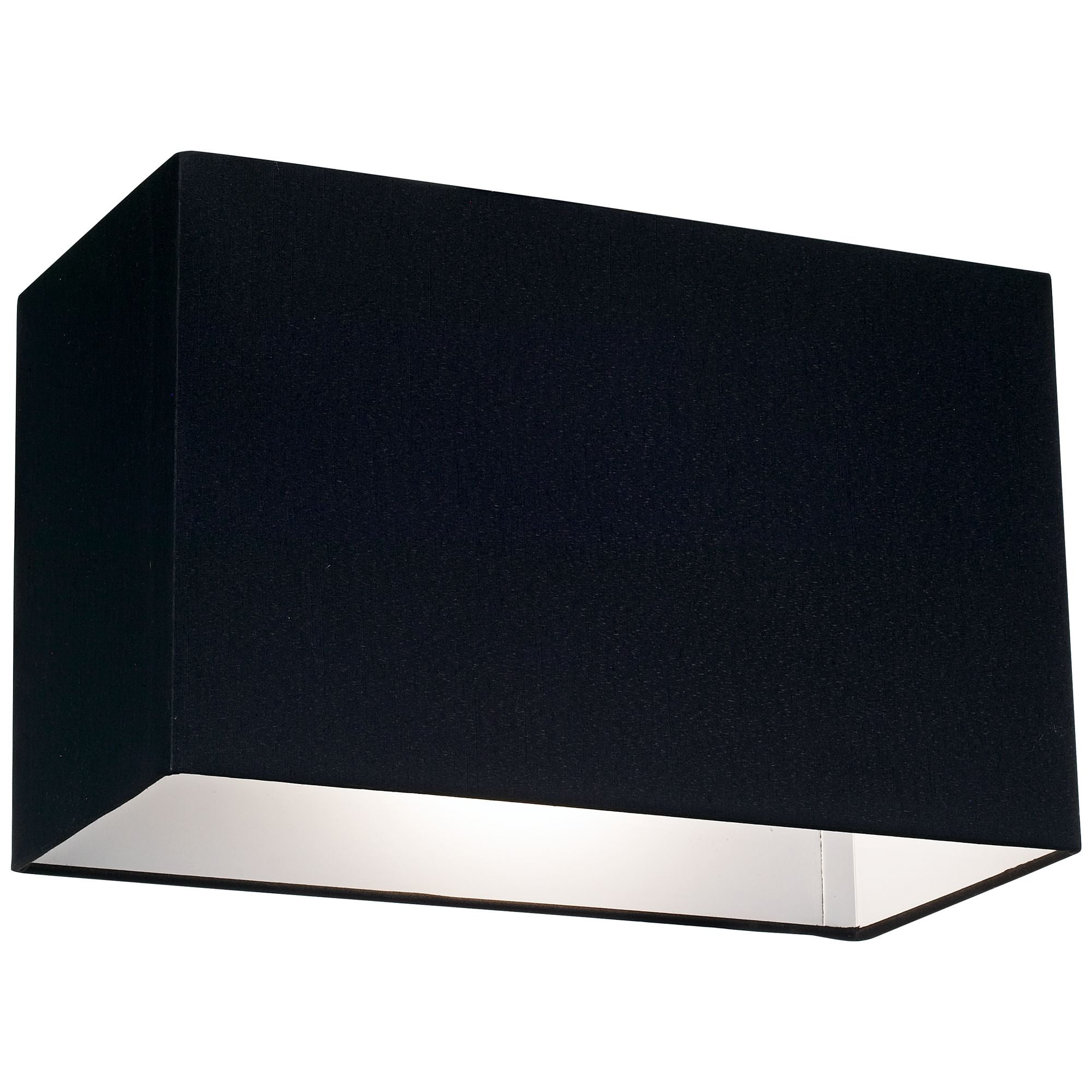 Springcrest Black Medium Rectangular Hardback Lamp Shade 16" Wide x 8" Deep x 10" High (Spider) Replacement with Harp and Finial