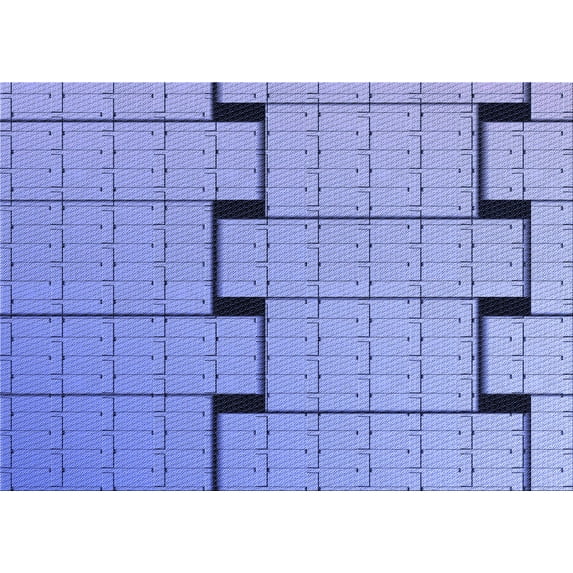 Ahgly Company Indoor Rectangle Patterned Jeans Blue Area Rugs, 2' x 5'