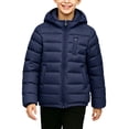 thumbnail image 2 of BXJX Boys Hooded Puffer Jackets, Warm Fall Winter Long Sleeve Full Zip Outerwear with Pockets Navy Size 9-10 T, 2 of 6