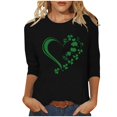 thumbnail image 2 of St Patricks Day T-Shirt, 3/4 Sleeve Blouses for Women Casual, Round Neck Tee Tops Womens St. Patrick's Day Printed Shirts Casual Crew Neck 3/4 Sleeved T-Shirt Loose Tops, 2 of 4