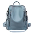 thumbnail image 2 of Backpacks for Women Soft Leather Backpack Large Capacity Fashion Casual Travel Daypack Blue One Size, 2 of 4