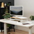 thumbnail image 5 of VIVO 24" Desktop Stand Organizer, TV Monitor Riser, Light Wood Top, White Legs, 5 of 9