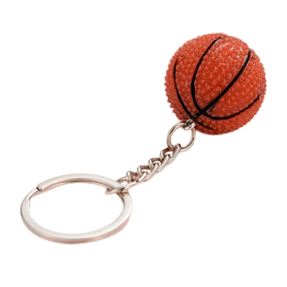 ADDHAT Basketball Keychain 1Set Multi Color Basketball Shape Resin Iron Key Pendant For Men And Women