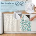 thumbnail image 4 of Coastal Corals Cabinet Dishwasher Hidden Curtains, Privacy Closet Door Curtain, Turquoise White Ocean Life Retro Beige Adhesive Dust Proof Under Sink Skirt for Bathroom Kitchen 35"x35", 4 of 8