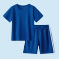 thumbnail image 2 of HCNTES Kid Boys Summer Outfits 2-Piece Athletic Set Tee & Elastic Waist Shorts 6T 7T 8T 9T 10T 11T 12T 13T Young Boys Summer Back to School Clothing Set(D01-Blue,3-4 Years), 2 of 4