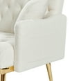 thumbnail image 6 of 55.50"2-Seater Sofa Couches for Living Room Apartment Bedroom Office, Loveseat Sofa with Tufted Back and Seat, Mid-Century Couch Soft Sofa Chair with  4 Metal Legs, Cream White, 6 of 8