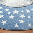 thumbnail image 3 of SAFAVIEH Carousel Kids Moon in the Stars Area Rug, Light Blue/Gray, 3' x 3' Round, 3 of 11