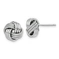 thumbnail image 2 of Sterling Silver Rhodium-plated Polished & Textured Love Knot Post Earrings, 2 of 4