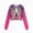 L101-Hot Pink, variant on Ladies Halloween Graphic Crop Hooded Jacket, Full Zip Long Sleeve Skeleton Print Cropped Sweatshirt Outerwear(L101-Mint Green,M)