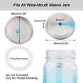 thumbnail image 2 of Uxcell 2 Pcs Stainless Steel Wide Mouth Jar Lids with Straw Hole for Mason Bottle Jar Caps Blue, 2 of 7