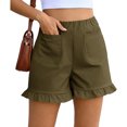 thumbnail image 2 of High Waist Women Straight Leg Ruffle Shorts Dressy Bottom, 2 of 6