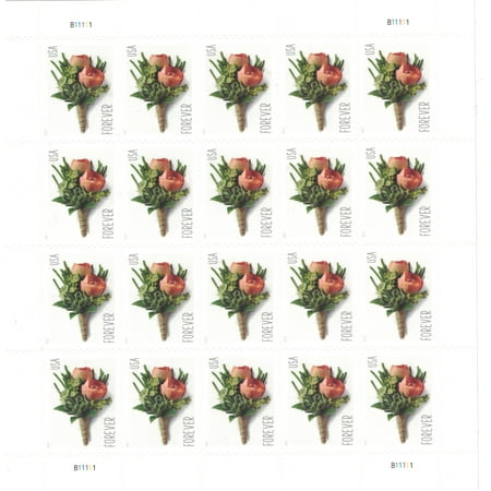 USPS Forever Celebration Boutonniere First Class Postage Stamps, 20 Stamps