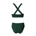thumbnail image 5 of Sngxgn Women's High Waisted Bikini Swimsuit Drawstring Tie Side Bottom Two Piece Bathing Suit(Green,XL), 5 of 5