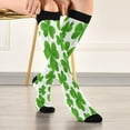 thumbnail image 5 of Coolnut 1 Pack St. Patrick's Day Clover Compression Socks for Women Men, Knee High Stockings for Athletic Sports,Running,Travel, 5 of 7