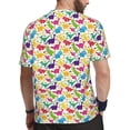 thumbnail image 2 of Wukai Colorful Dinosaurs Print Men's Short-Sleeved Mesh T-Shirt,Quick-Dry Short Sleeve Workout T-Shirt-, 2 of 8