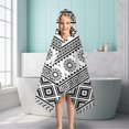 thumbnail image 6 of Black and White Geometric Boho Pattern Hooded Bath Towel，50"x30" for Ages 3 To 12 Kids, Quick Dry Lightweight Soft Microfiber Hood Beach Towel Cover Up for Kids, 6 of 7