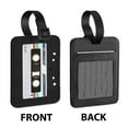 thumbnail image 3 of WIRESTER 2pcs Set PU Leather Luggage Tags Privacy Label Flap for Travel Suitcase Baggage - Retro Black Cassette Tape & Red Vintage Cassette Tape, 3 of 7