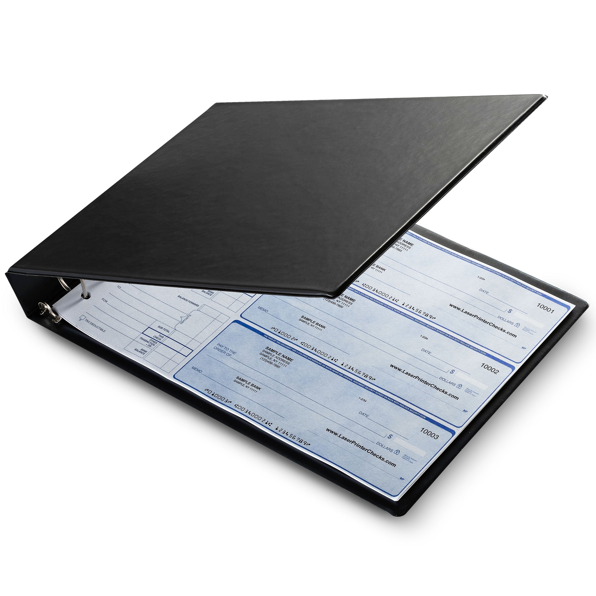 600 Checks Capacity for 9" x 13" Sheets 7 Ring Business Check Book Binder PU 