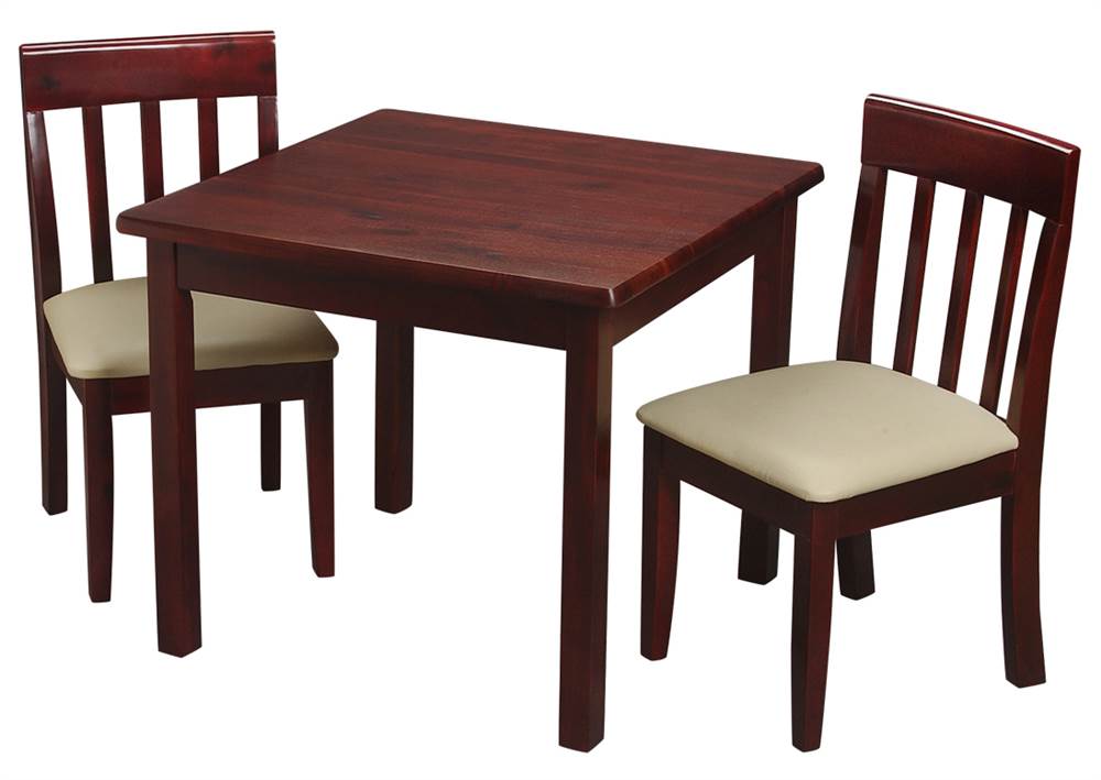 3Pc Children's Square Table Set in Cherry Finish