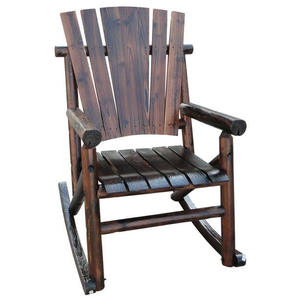 Leigh Country Char Log Outdoor Rocker, Country Rocking Chairs