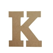 6" Wooden Letter K Unfinished, Rockwell Font, Craft Cutout 1/4" Thick
