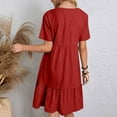 thumbnail image 6 of Red Juniors Vneck Lounge Dresses for Women Short Sleeve High Leg Plain Midi Knee Length Fall Summer Dresses 2025 Clothing Fashion Regular Fit XXL, 6 of 8