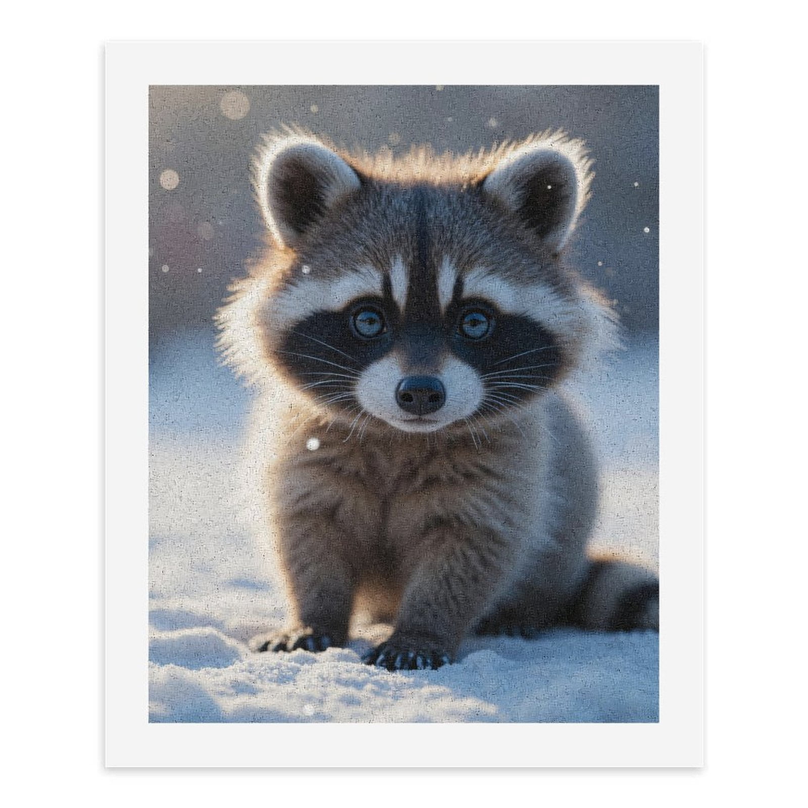 Paint by Numbers Kit for Adults, Cute Raccoon Snow Winter Scene Paint by Numbers, Easy Paint by Numbers Kit for Adults Beginner, DIY Adult Paint by Number Kits on Canvas, Home Decor