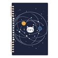 thumbnail image 7 of FORMRS 1-Subject Spiral Notebook 8" x 5" College Ruled 60 Refillable Sheet A5 Hard Cover, White Cat Planet, 7 of 7