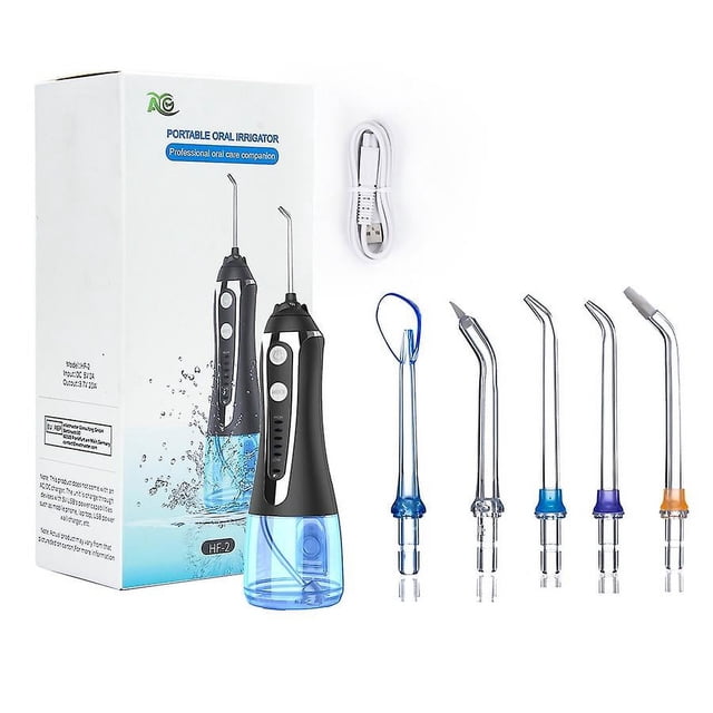 AG portable oral irrigator usb rechargeable water flosser Dental Water Jet 300ML 5 Modes Water Tank