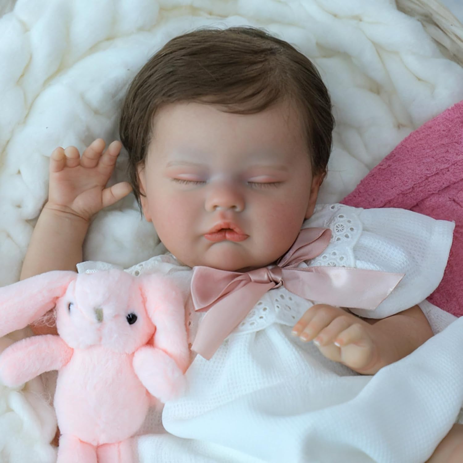 Lifelike Reborn Baby Dolls - 20-Inch Realistic Reborn Doll Soft Body Eyes Closed Newborn Real Life Baby Doll That Look Real for gift、