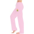 thumbnail image 4 of Puntoco Pants for women Ladies' Easter Printed Double Pocket Drawstring Pants Pink L(L), 4 of 5