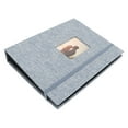 thumbnail image 4 of Mini 3in Photo Album Cotton Hemp Woven Shell 208 Pocket Decorative Picture Album for Ticket Card Blue, 4 of 8