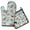 Pioneer Flower Floral, variant on Pioneer Flower Floral Print Pattern Kitchen Oven Mitt and Pot Holder Sets 2 Pcs for Baking, Cooking and Grilling, Heat Resistant Up To 392 °F