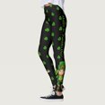 thumbnail image 4 of Arlun Patrick's Day Leggings for Women Elastic High Waisted Tummy Control Printed Slim Tights Pants Shamrock Irish Clover Soft Comfortable Yoga Sports Casual Pants Black3 XL, 4 of 7