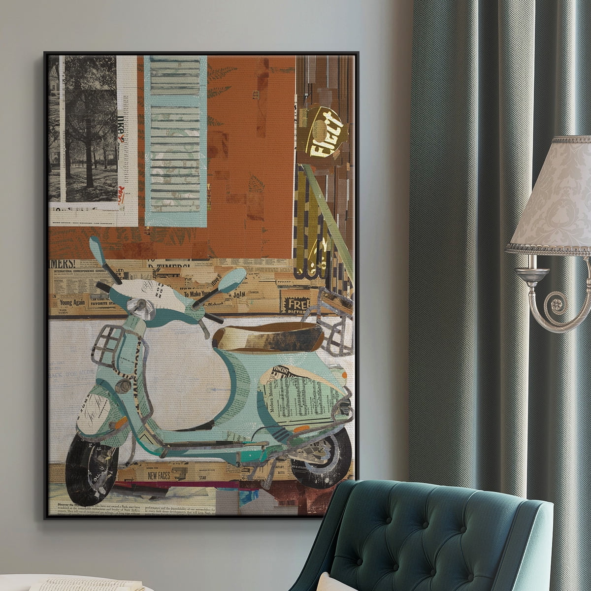 That Vespa Framed Premium Gallery Wrapped Canvas - Ready to Hang