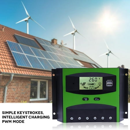 

50A 12V/24V LCD Display PWM Solar Panel Battery Charge Controller Regulator