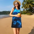 thumbnail image 3 of Balery Wolf Vestidos de verano para mujer con estampado: vestido holgado sin mangas, vestido playero informal y cómodo para días calurosos., 3 of 7
